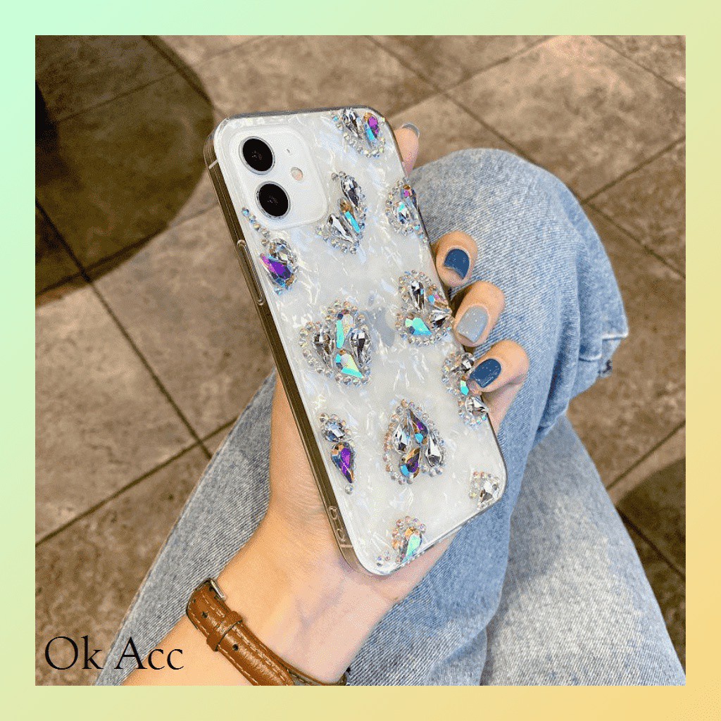 Soft case Glitter bentuk Hati Iphone 7 8 SE 7+ 8+ X Xr Xs Max 11 Pro Max 12,Oppo Reno 4 4F 5 FH10