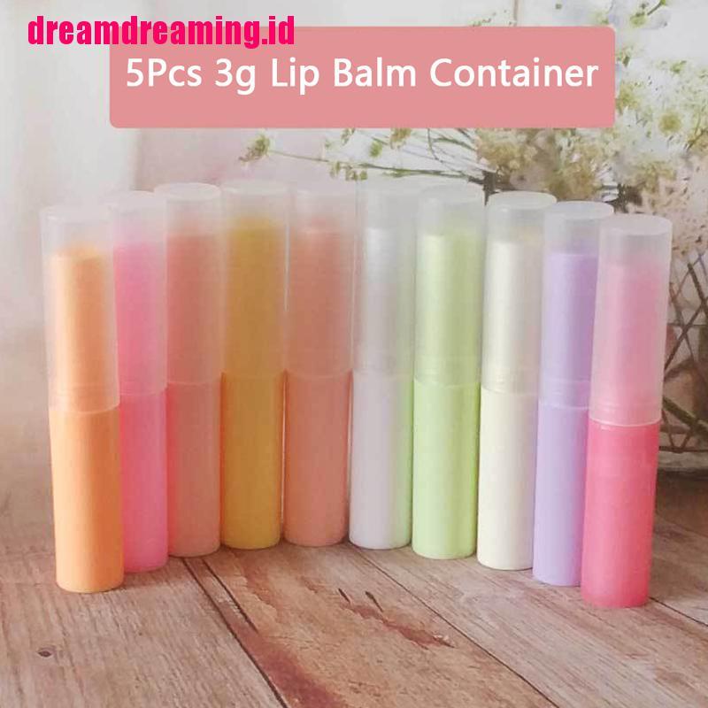 5pcs / lot 3g Botol Lipstick / Lip Balm Mini Kosong Dengan Tutup