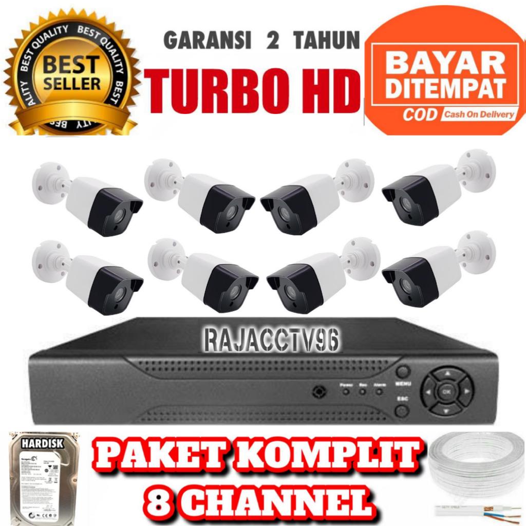 PAKET CCTV 8CHANNEL 8CAMERA 8CHENEL 8KAMERA 5MP 1080P IC SONY TURBO HD KOMPLIT TINGGAL PASANG