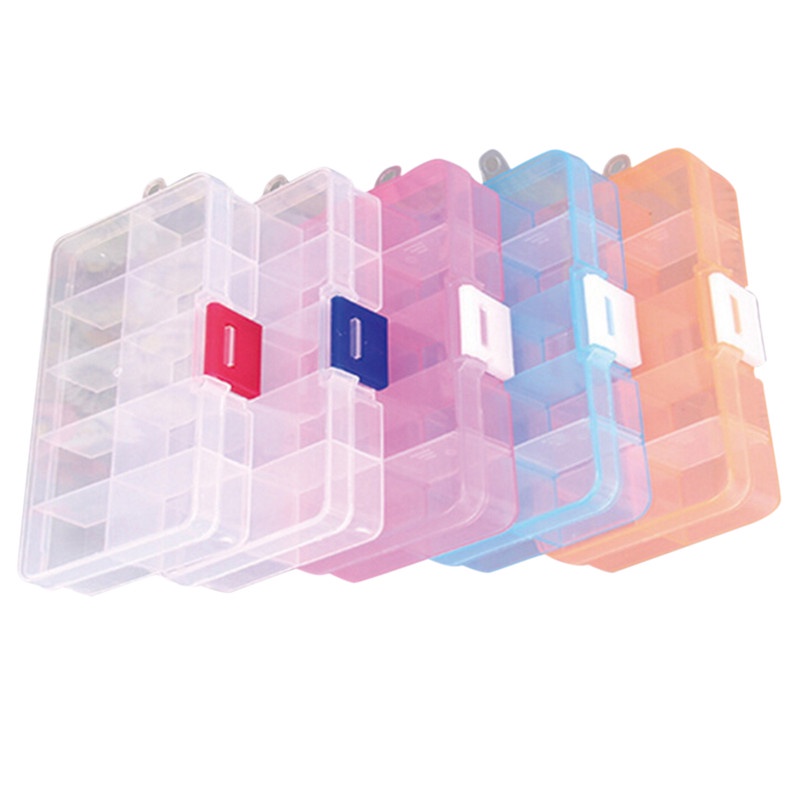 Kotak Penyimpanan Perhiasan Bahan Plastik 10 Slot Adjustable