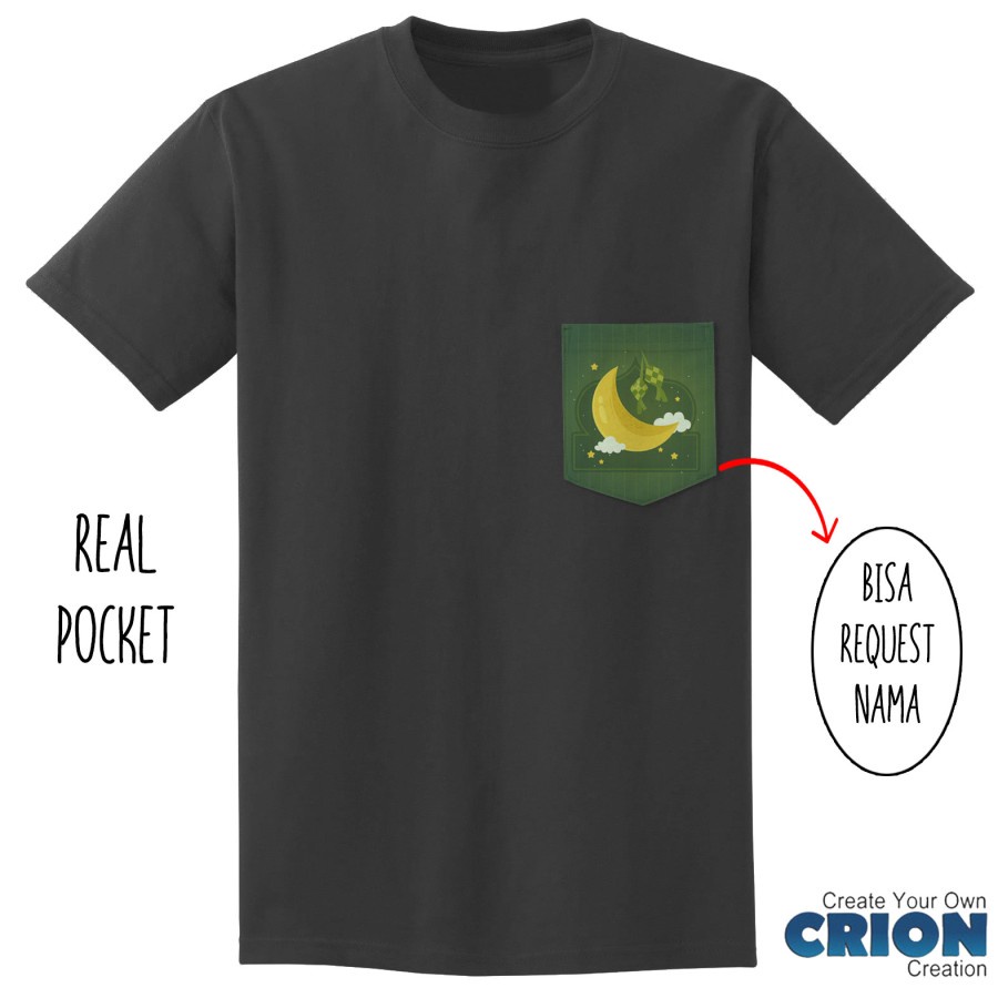 Crion Pocket Tees - Kaos Kantong Islamic Bisa Request Nama/Kata Motif