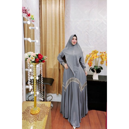 Khazanah Series Ori by Fatimah Syar’i / Gamis Pesta Mewah / Gamis Set Syar’i / Gamis Polos / Baju Syari Terbaru / Fashion Muslimah Branded-5