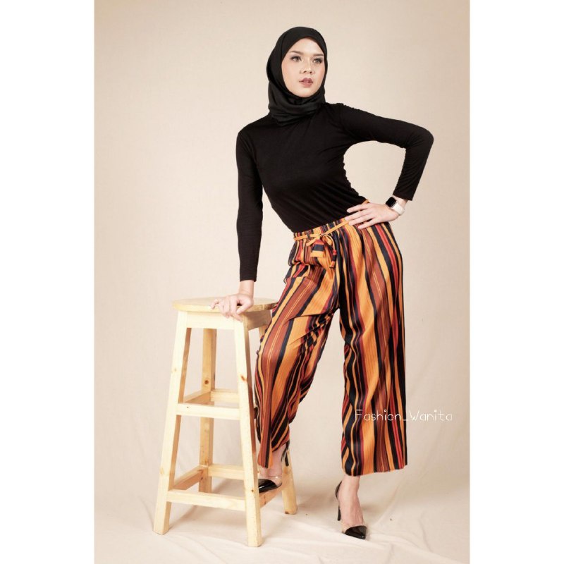 KULOT PLISKET PANJANG MOTIF SALUR/NORWAY CULLOTES PANTS/ KULOT CANDY PREMIUM