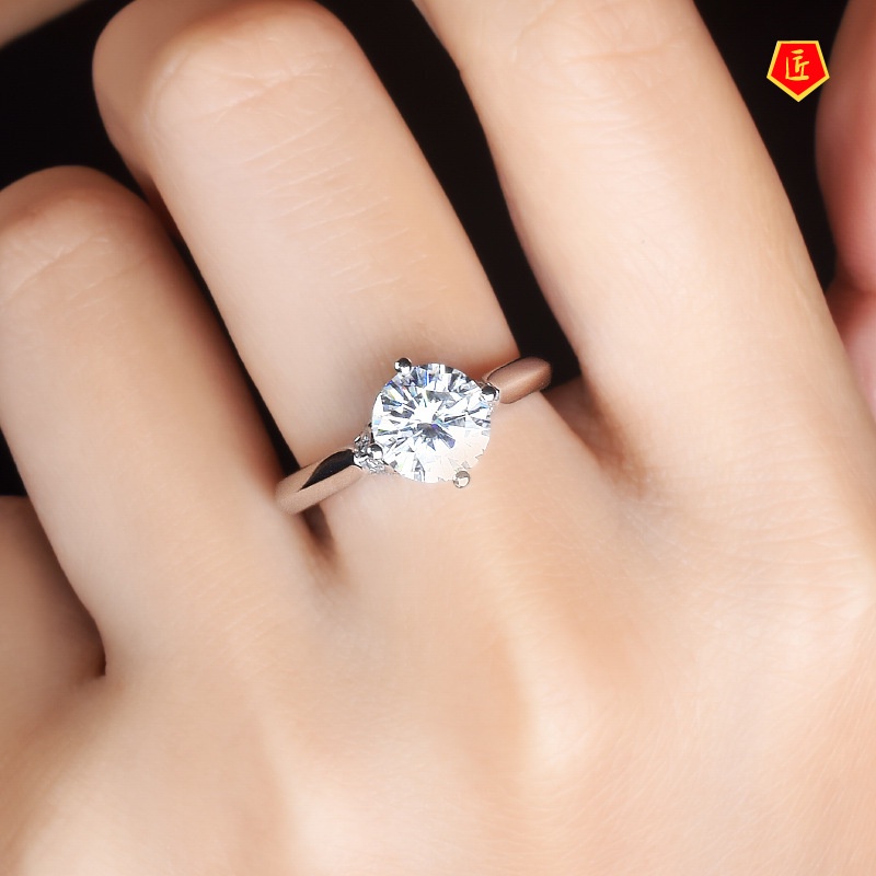 [Ready Stock]Simple Fashion Moissanite Ring Pt950