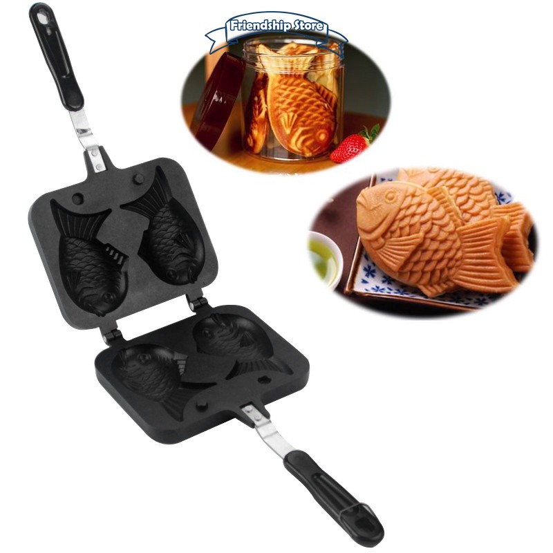 Frying Pan Taiyaki Fish Shaped Waffle Pan Maker Cake Mold Japanese ...