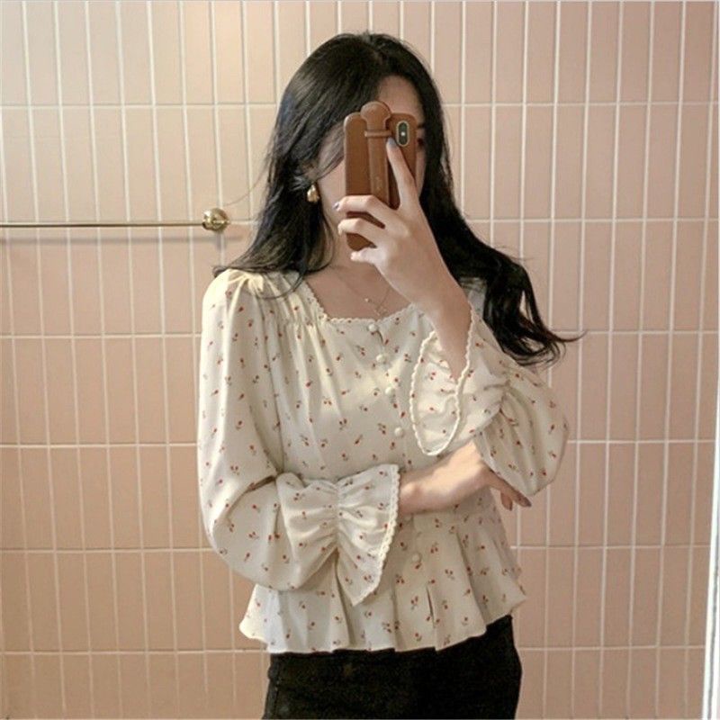 blouse import korean / atasan bunga flower floral garden atasan blouse korea bangkok vintage import
