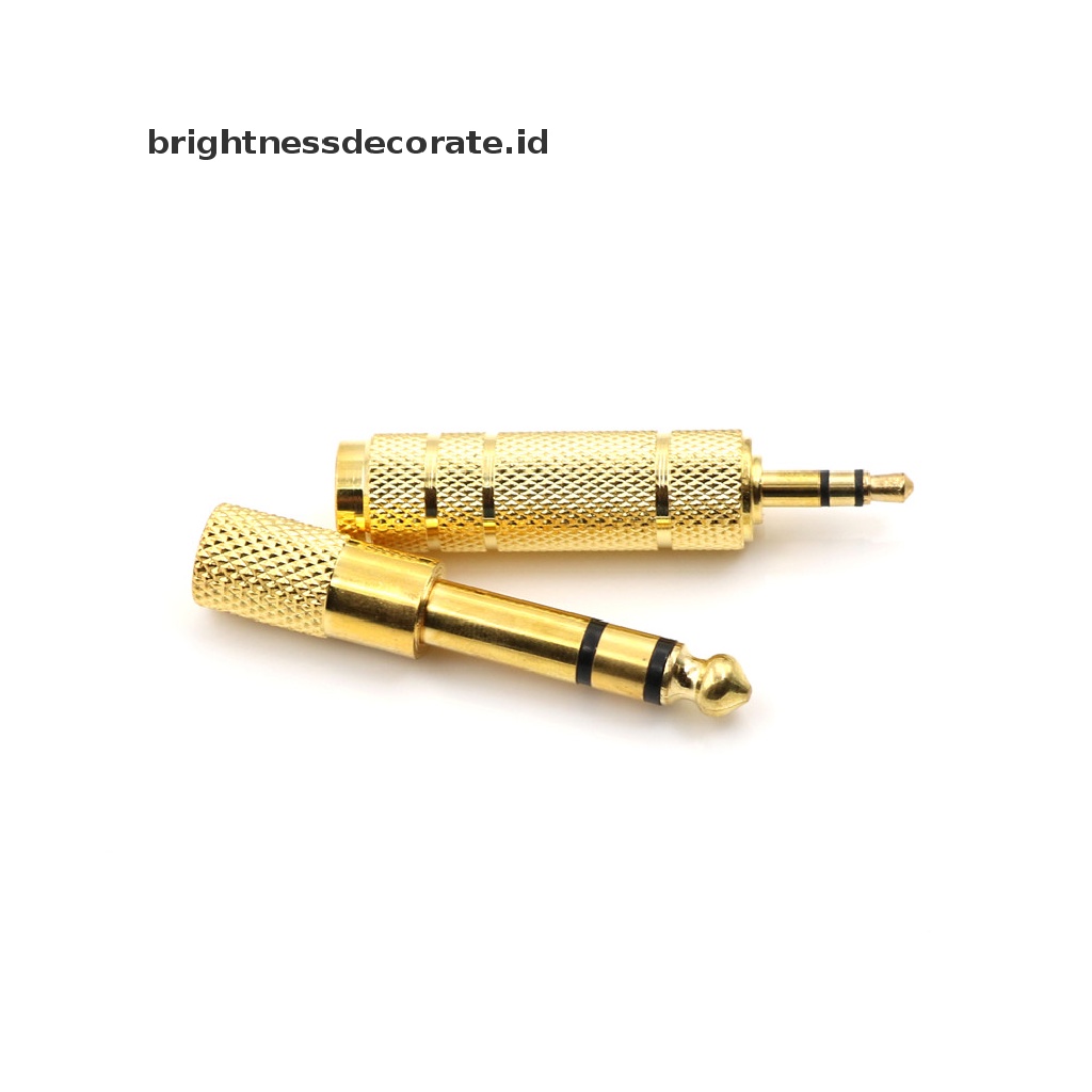 2pcs Adapter Konverter Audio Stereo 6.35mm Ke 3.5mm Untuk Headphone