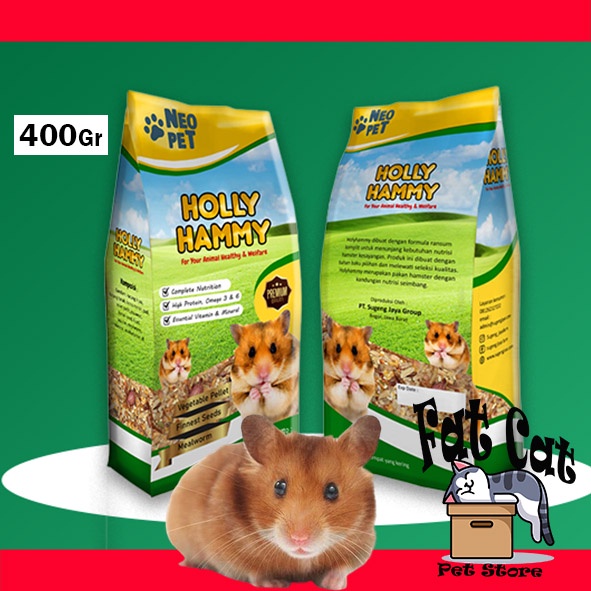 Makanan hamster holly hammy 400gr high vitamins