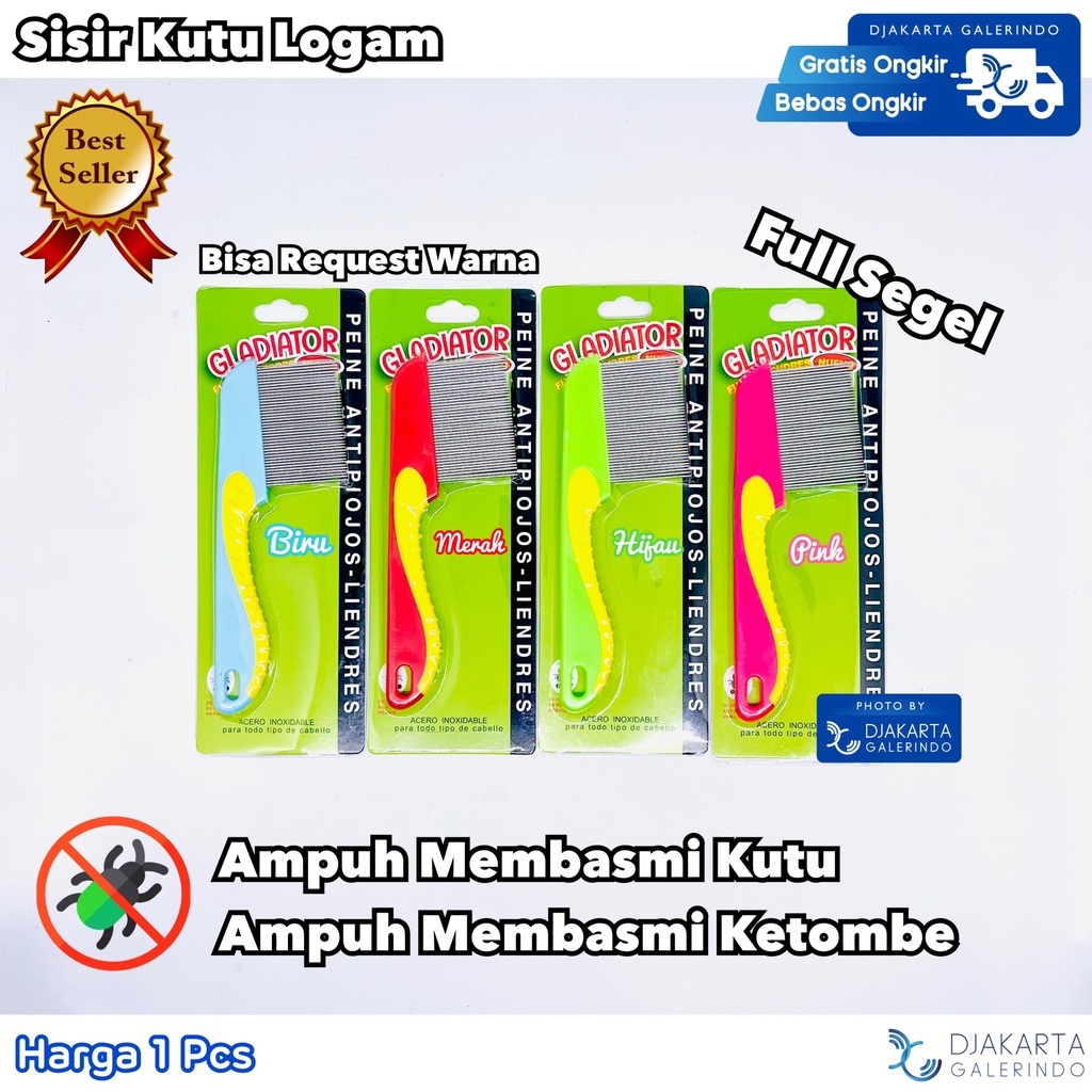 Sisir Kutu Logam / Serit Logam Kutu /sisir Ketombe Gagang Panjang