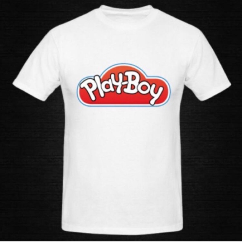 BAJU KAOS TSHIRT PRIA WANITA PLAYBOY PLESETAN LUCU LOGO PLAYDOH CUSTOM SABLON FASHION