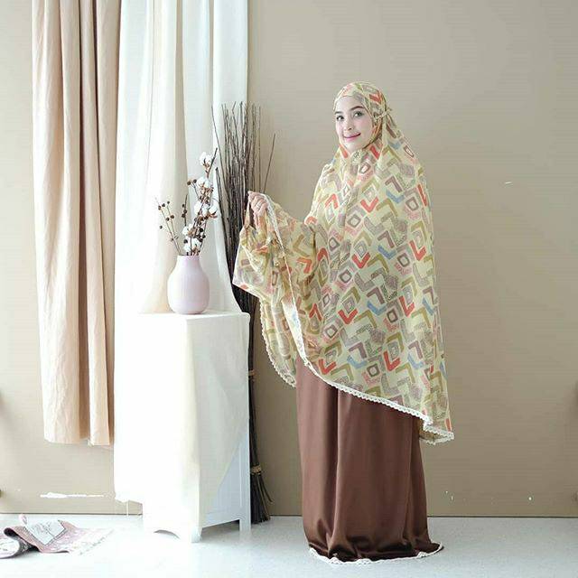 MUKENA ETNIC ANIMA YELLOW