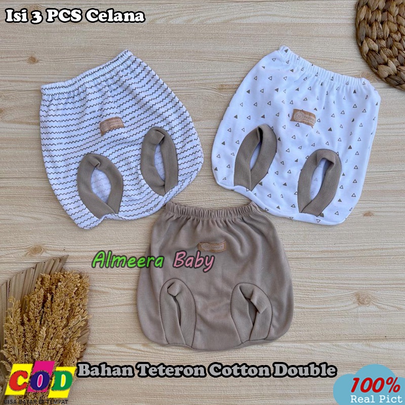 3 PCS Celana POP Bayi Baru Lahir Celana Kacamata Bayi Almeera Baby And Kids