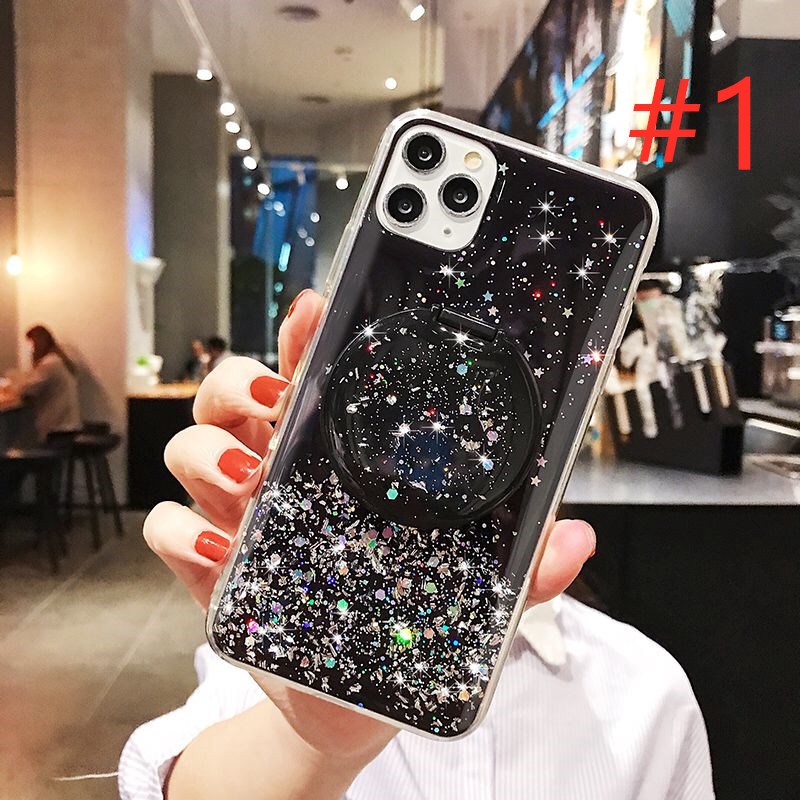 4Colors！Casing Mirror Case iPhone 6 6S 7 8 + Plus SE 2020 11 12 Pro Max X XR XS Max Glitter Starry Sky