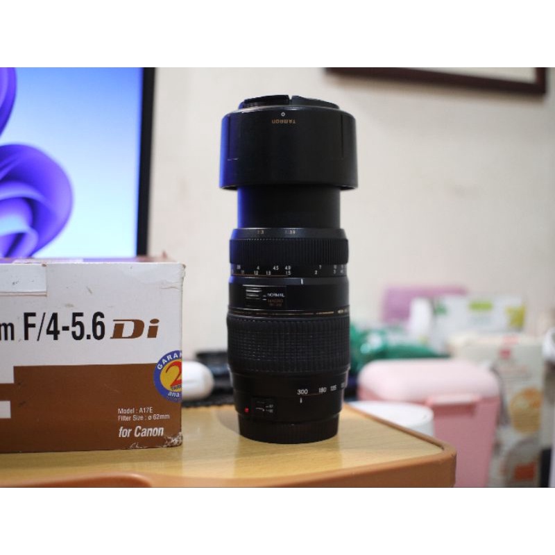 LENSA TELE TAMRON 70-300mm FOR KAMERA CANON DSLR F4-5.6 SECOND NORMAL MURAH FULLSET LIKE NEW