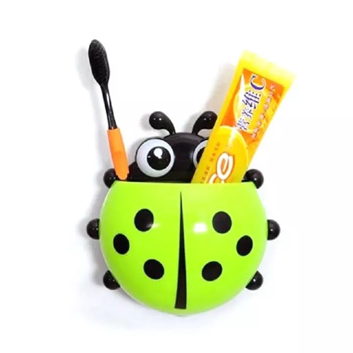 Ladybug Tempat Sikat Gigi &amp; Odol Tempelan Kamar Mandi - Holder Vacum Tempel Ladybug Toothbrush / Dispenser Odol Tempat Sikat Gigi Kumbang