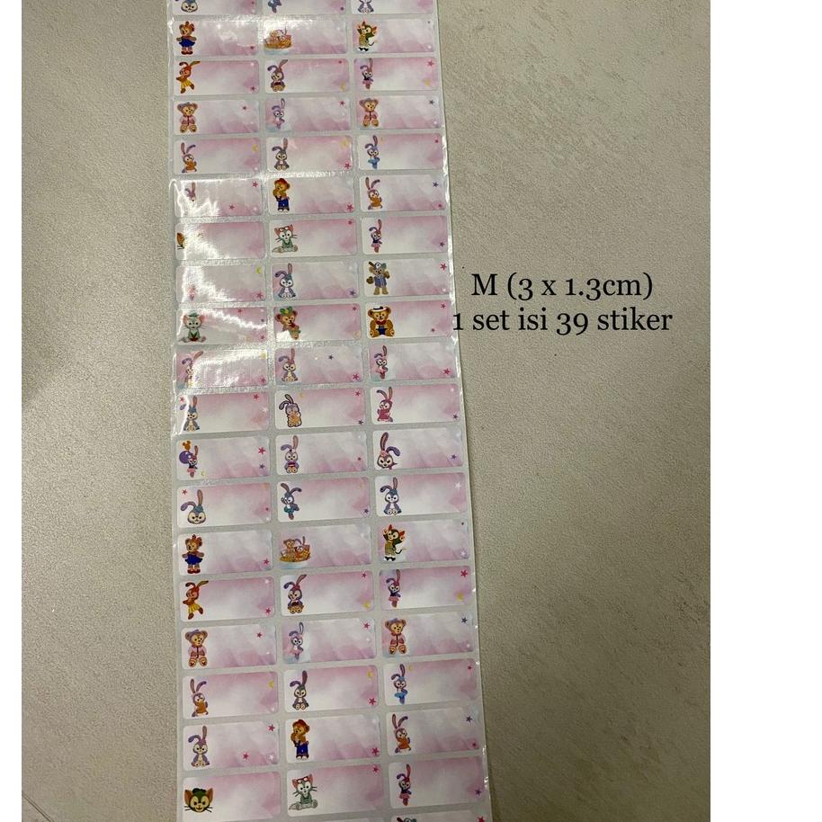 

パ Disney Rabbit Stella Lou Bunny Kelinci Stiker Label Nama Anti Air Sticker Custom Waterproof Name Sticker Limited