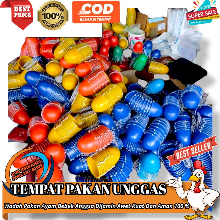Wadah pakan ayam / tempat makan ayam jago bangkok aduan batok plastik / mangkok plastik tempat minum