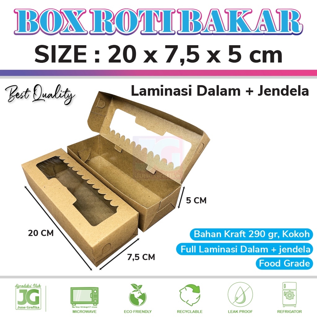 

RB Dus Box Roti Bakar/Kotak Kue Ukuran 20/Dus Bolu Brownies/Pisang Nugget (Isi 50 Pcs)