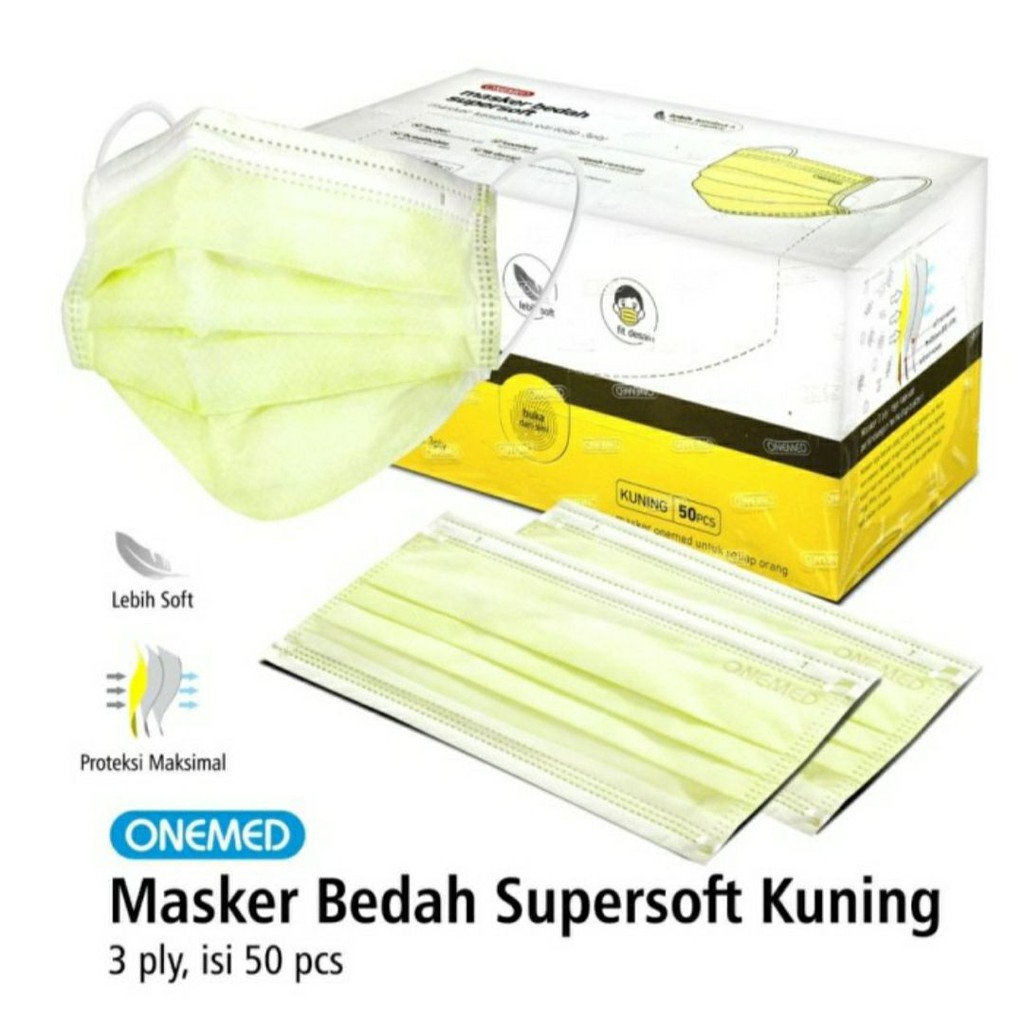 Masker Super Soft Onemed Kuning Masker Supersoft Kuning