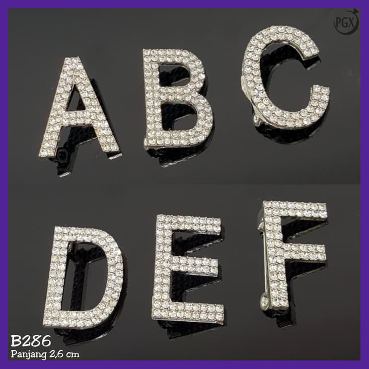 BROS HURUF INISIAL NAMA AKSESORIS HIJAB JILBAB - B286