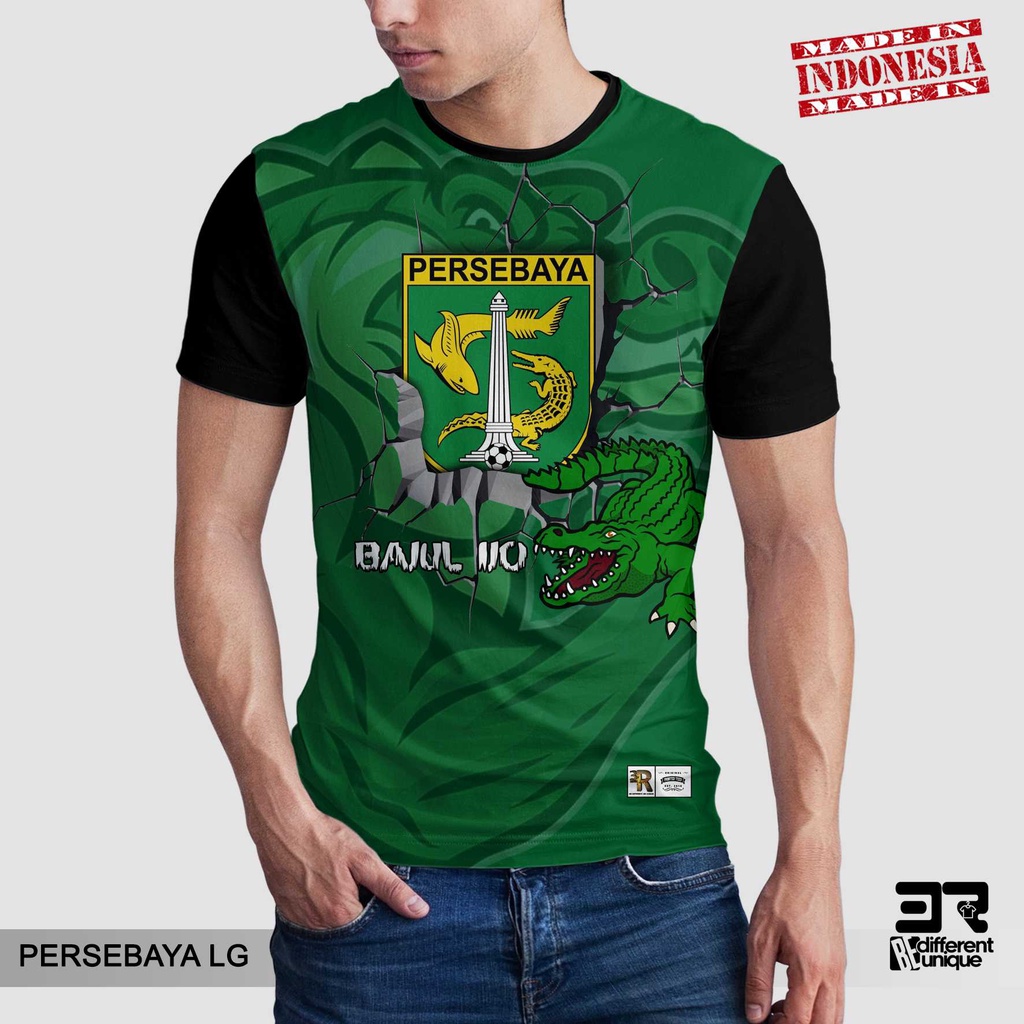[ COD ] KAOS PRINTING GAMBAR TEAM SEPAKBOLA PERSEBAYA LG - BAJU SEPAK BOLA DISTRO ORIGINAL MOTIF UNI