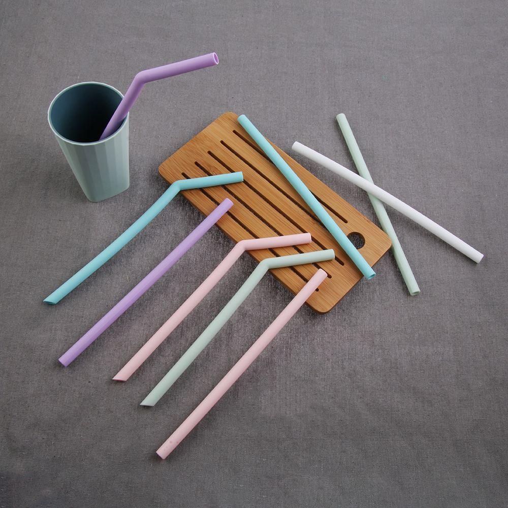 Populer Sedotan Minum Silikon Reusable Filter Candy Color Barware Pipet