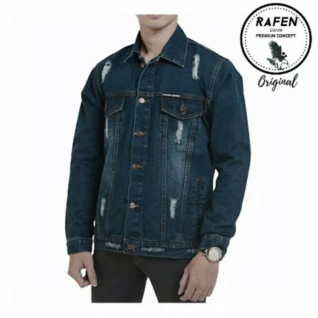 (BAYAR DITEMPAT) JAKET JEANS PRIA ORIGINAL RAFEN