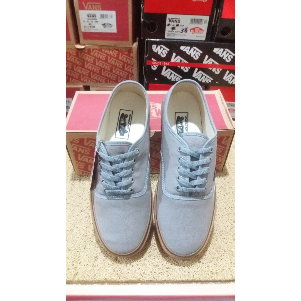 SEPATU VANS AUTHENTIC GREY SOLE GUM LIS - VANS MURAH