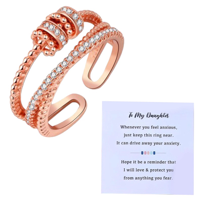 Perhiasan Cincin Couple Bahan Tembaga Hias Manik-Manik Zirkon Untuk Pria Dan Wanita