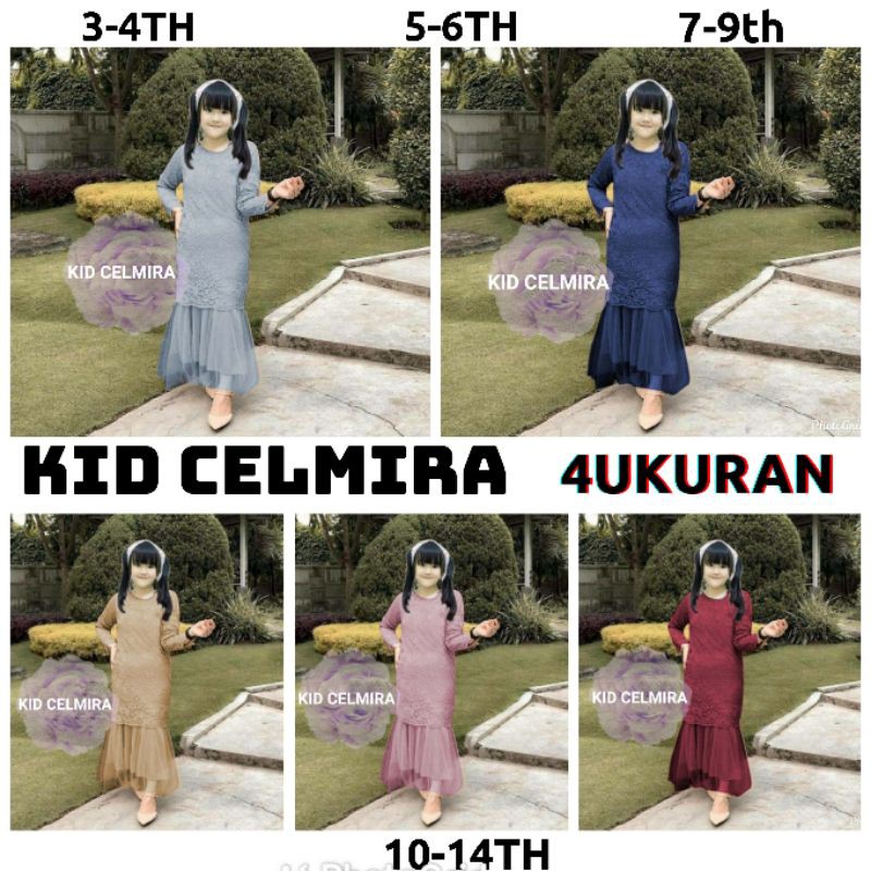 MX CELMIRA ANAK KID AMANDA gamis duyung brukat anak dress brukat mermaid kid