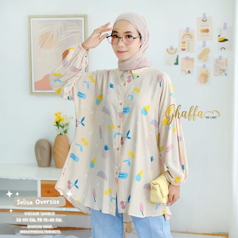 SELISA OVERSIZE BY GHAFFA THE LABEL / BLOUSE JUMBO / MOTIF MODERN REKOMENDED