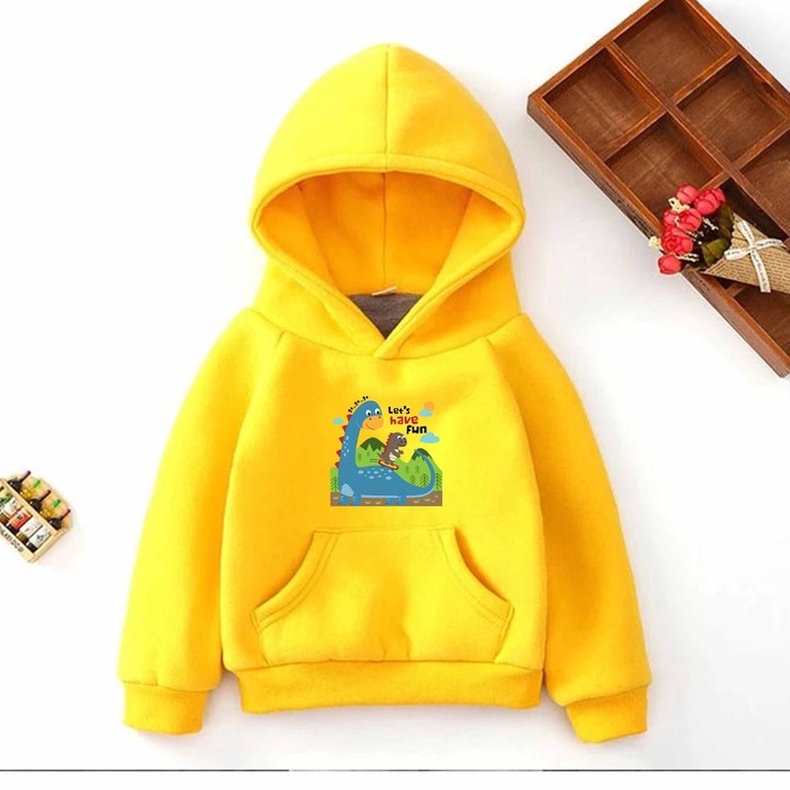 Hoodie Fun Dino Anak Fleece Pakaian Anak