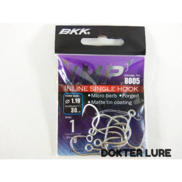Hook BKK IMP 8005 Inline Single Hook size1 30lb