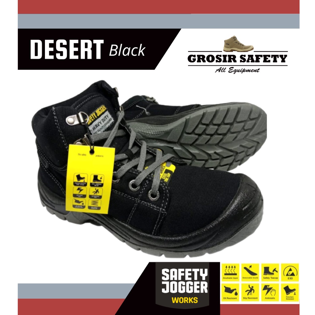 Sepatu Safety Jogger Desert Hitam S1P