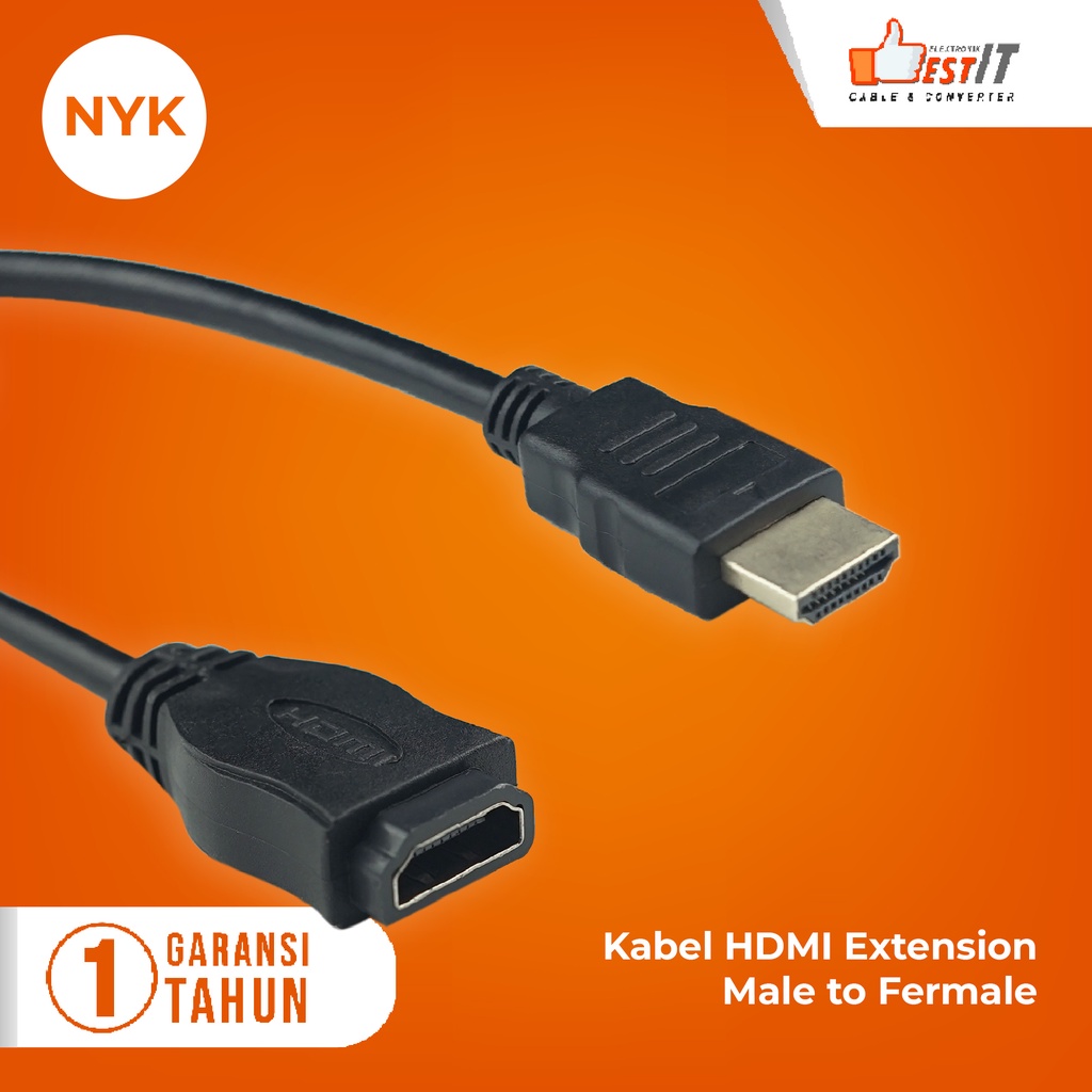 Kabel HDMI Extension Extender HDMI Perpanjang Male To Female 30cm NYK