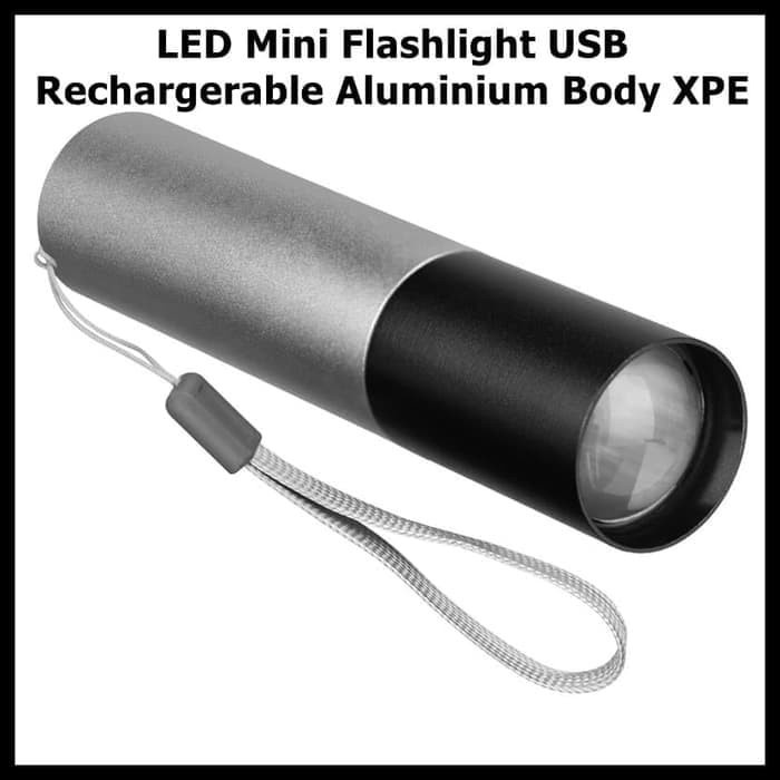 PROMO LED Mini Flashlight USB Rechargerable Aluminium Body XPE 3187