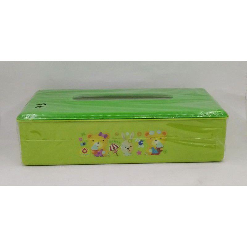 tempat tissu segi kotak karakter motif by sunlife / wadah tissue ceper pendek