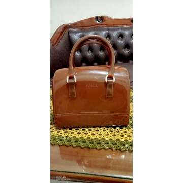 PROMO SALE TAS FURLA MINI CARAMEL JELLY ORIGINAL LIKE NEW (PRELOVED)