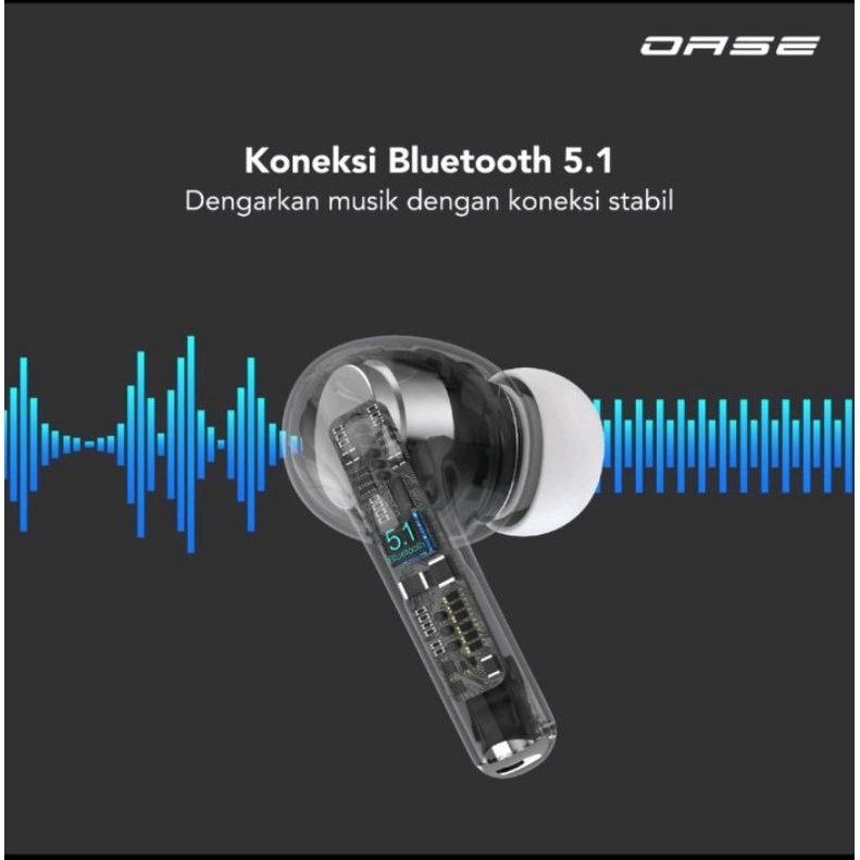 Headset Bluetooth Oase TWS Bluetooth 5.1 ANC Earphone Headset Ultra HD Audio Garansi Resmi 1tahun