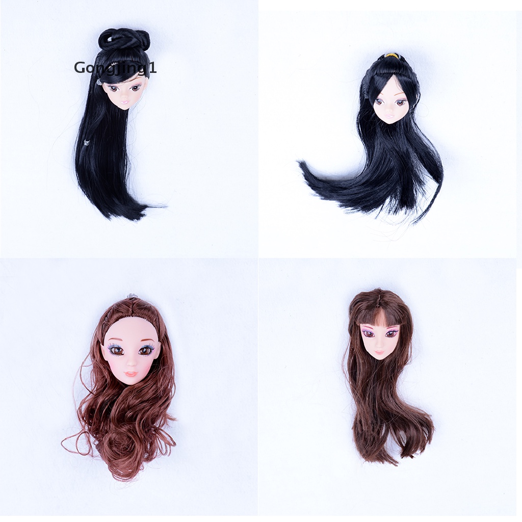 Gongjing1 Kepala Boneka Barbie Dengan Rambut DIY Skala 1: 6