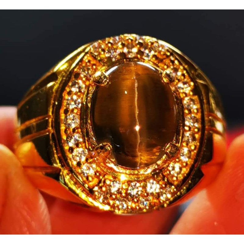 BAYAR DI TEMPAT BISA BAYAR DITEMPAT (NATURAL CINCIN PERMATA SILIMANITE CAT EYE SRILANKA)