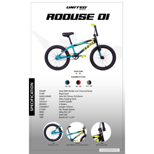 Sepeda BMX united roouse 20 inch