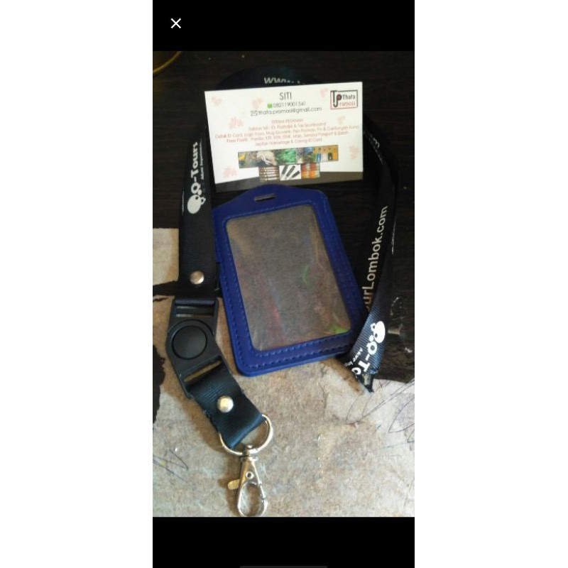 

tali lanyard id cardsablon plus casing kulit minim 30 pcs