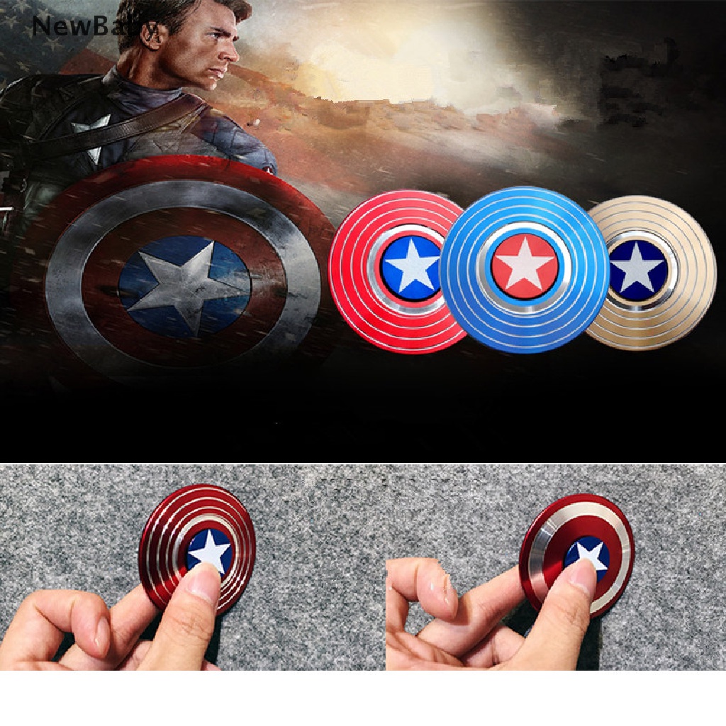 Fidget Spinner Gyro Dekompresi Model Perisai Captain America Bahan Alloy