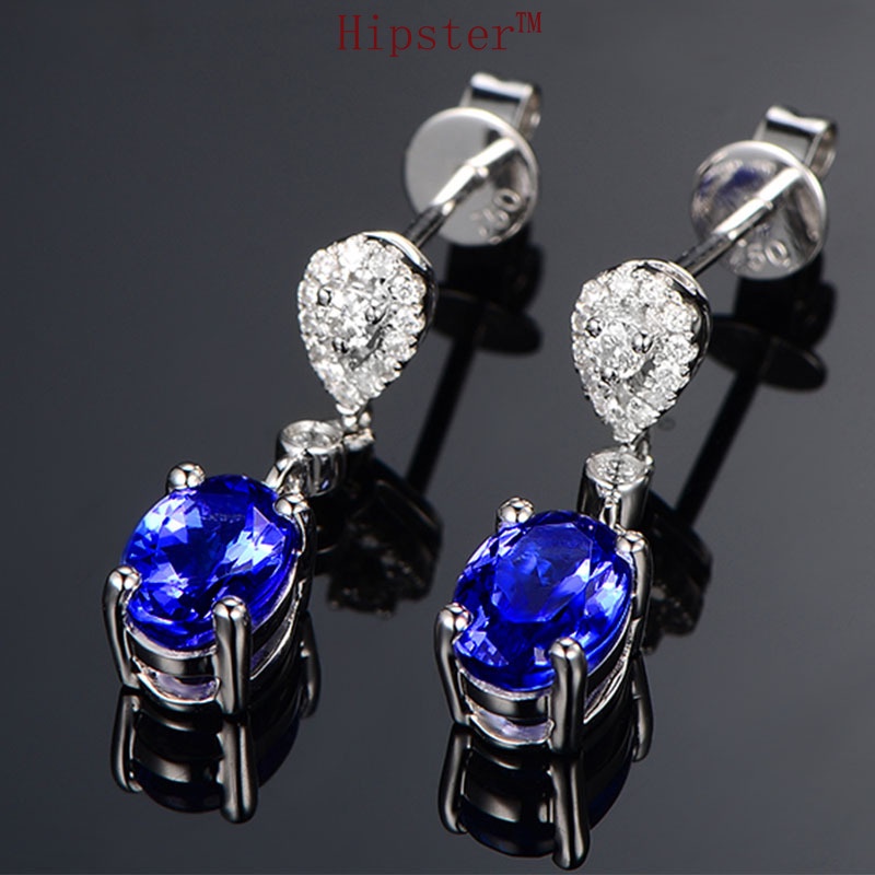 Fashion Blue Crystal Elegance Retro Rhinestone Earrings