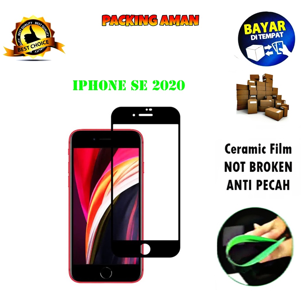 Tempered Glass Iphone SE 2020 FULL COVER FULL SCREEN Ceramic Film Anti Gores