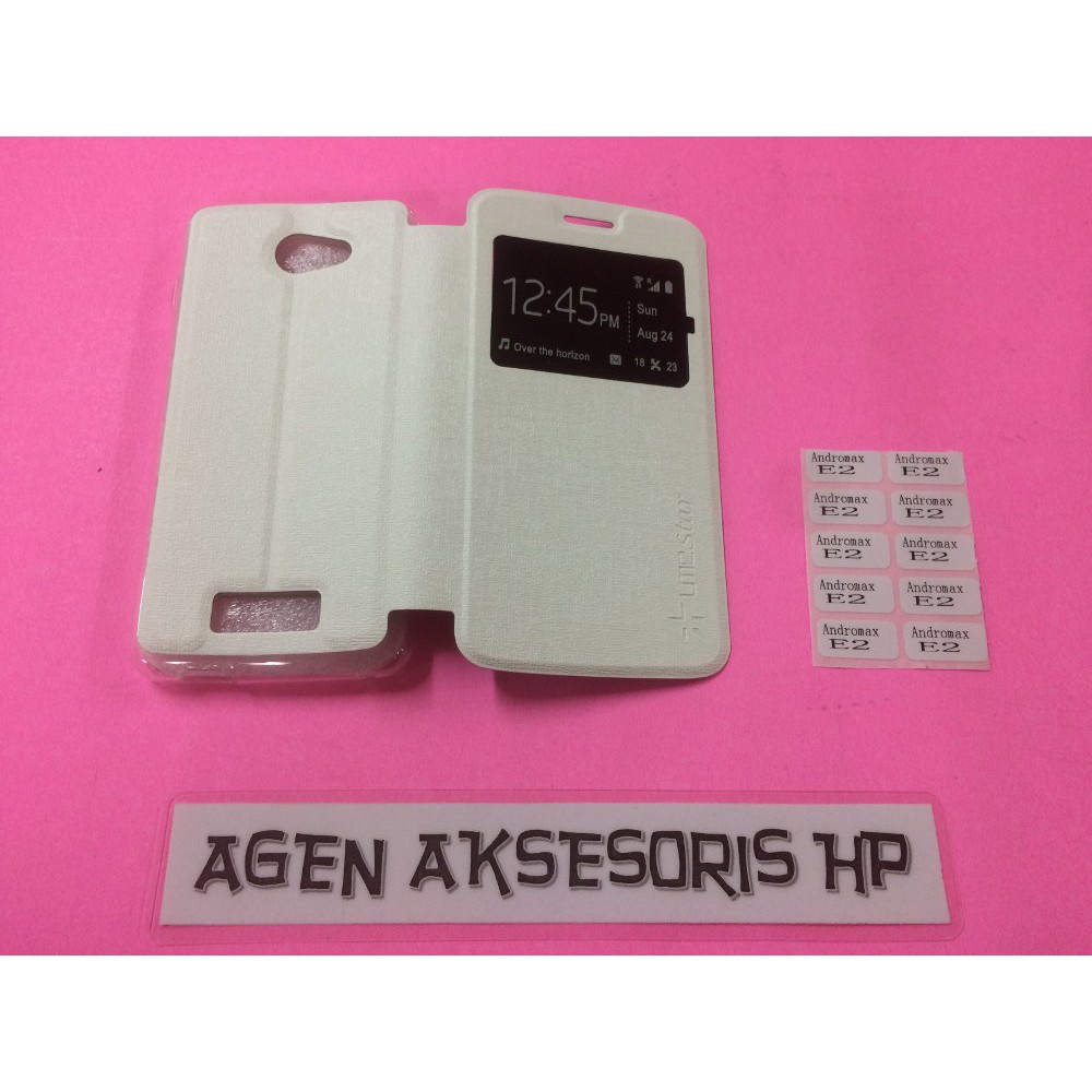 Flipcover Andromax E2 4G LTE Smartfren 4.5 inchi Sarung Buku HP Flip Case NP