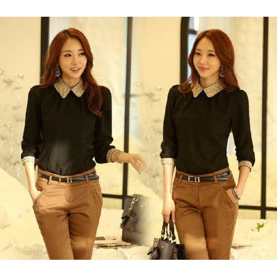 JAKET WANITA -  [Metalica hem FT] kemeja wanita twiscone hitam