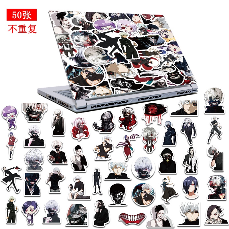 50pcs Stiker Anime Jepang Tokyo Anti Air Untuk Koper Mobil Laptop Sepeda Motor Notebook stickers