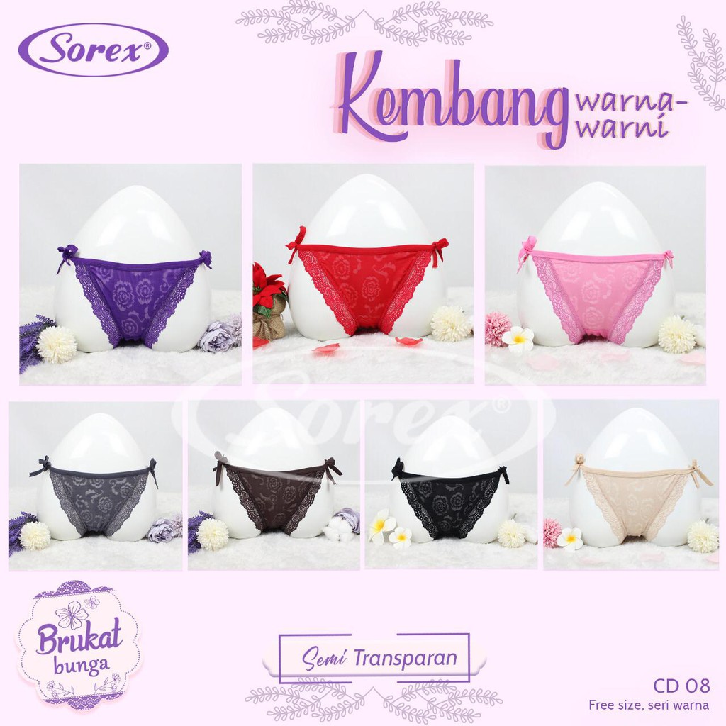 CELANA DALAM WANITA SOREX 16323 maxi dan 16324 mini RENDA BUNGA CD